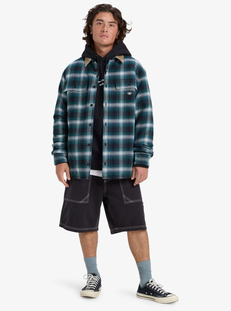 Load image into Gallery viewer, Quiksilver Men&#39;s Mercury Desert Shadow Check Long Sleeve Shirt Orion Blue Desert Shadow EQYWT04643-BRG1
