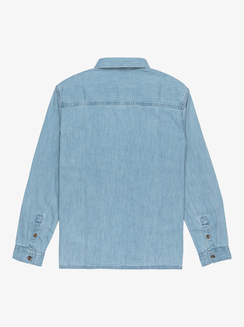 Load image into Gallery viewer, Quiksilver Men&#39;s Bozeman Denim Long Sleeve Shirt Flint Stone EQYWT04644-SNA0
