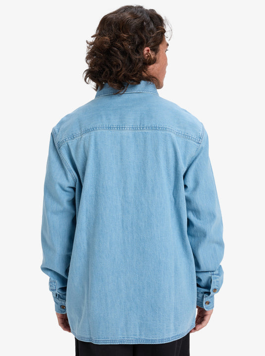 Quiksilver Men's Bozeman Denim Long Sleeve Shirt Flint Stone EQYWT04644-SNA0