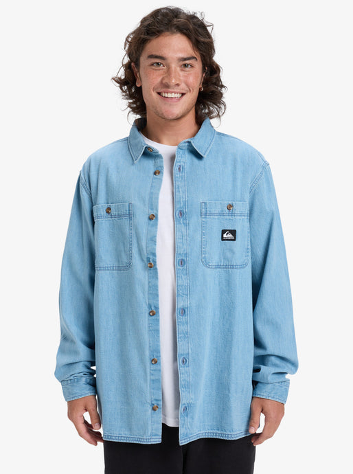 Quiksilver Men's Bozeman Denim Long Sleeve Shirt Flint Stone EQYWT04644-SNA0