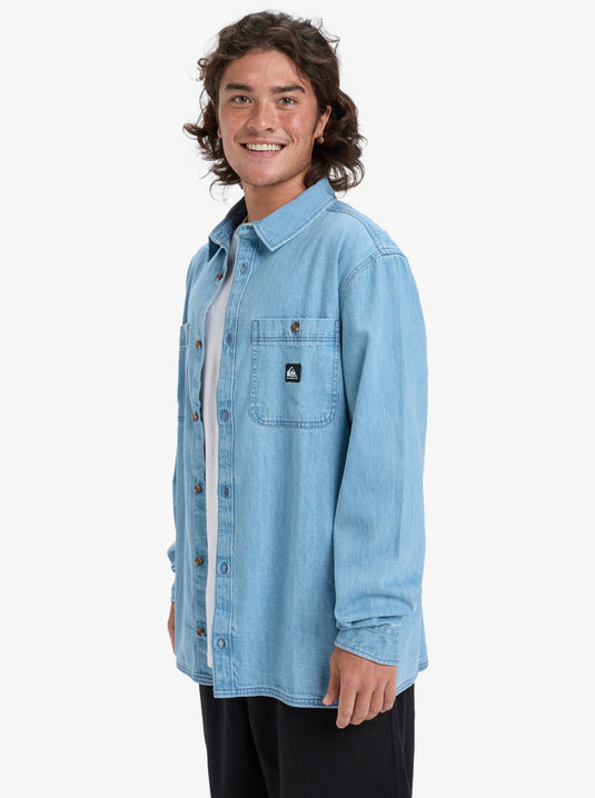 Quiksilver Men's Bozeman Denim Long Sleeve Shirt Flint Stone EQYWT04644-SNA0