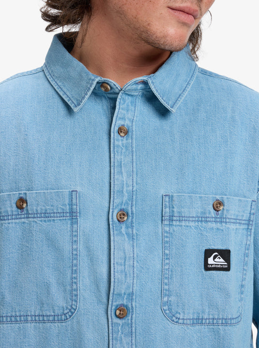 Quiksilver Men's Bozeman Denim Long Sleeve Shirt Flint Stone EQYWT04644-SNA0