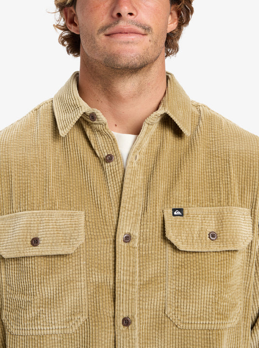 Quiksilver Men's Venture Cord Corduroy Shirt Sponge EQYWT04646-TKP0