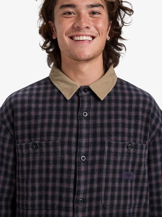 Quiksilver Men's Mercury Sandstrokes Long Sleeve Shirt Sandstrokes Black EQYWT04647-KVJ1