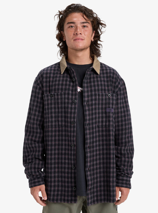 Quiksilver Men's Mercury Sandstrokes Long Sleeve Shirt Sandstrokes Black EQYWT04647-KVJ1