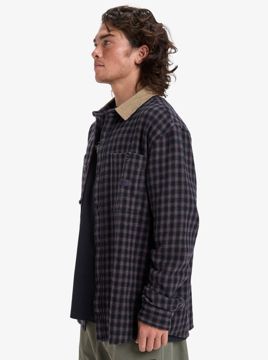 Quiksilver Men's Mercury Sandstrokes Long Sleeve Shirt Sandstrokes Black EQYWT04647-KVJ1