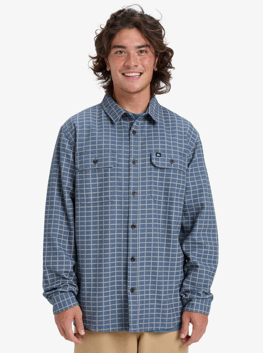 Quiksilver Men's Salt Lake Waffle Long Sleeve Shirt China Blue Salt Lake EQYWT04649_BND1