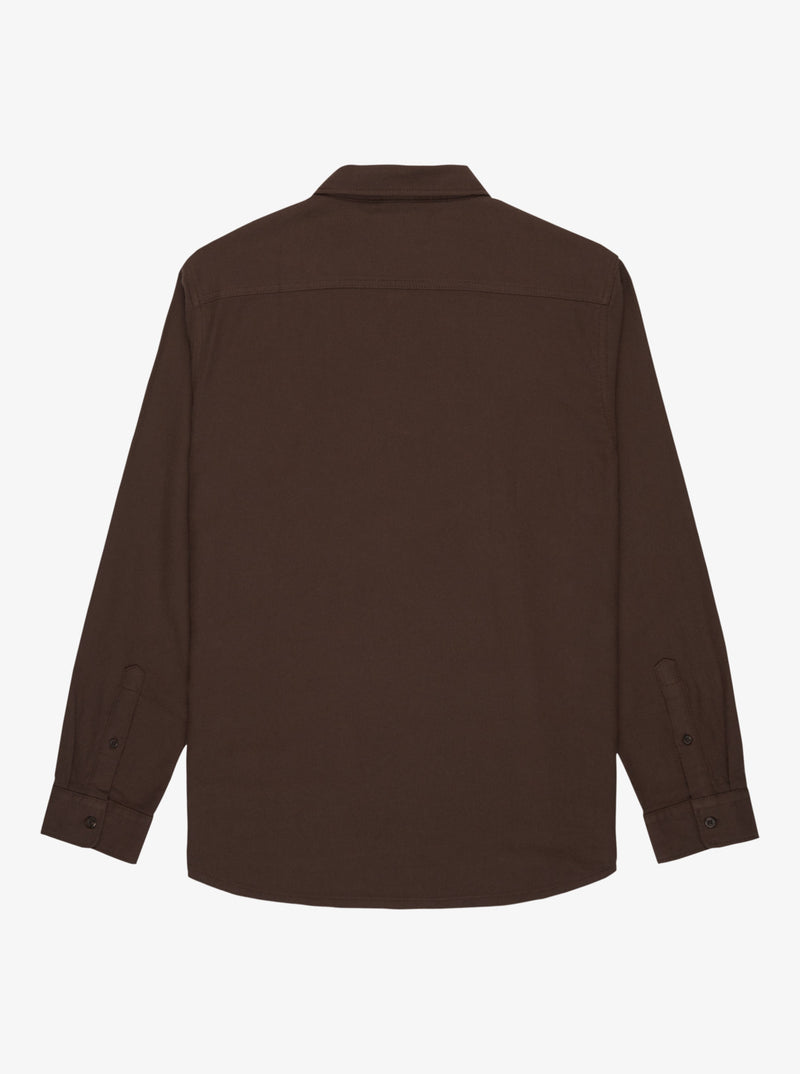 Load image into Gallery viewer, Quiksilver Men&#39;s Motherfly Solid Long Sleeve Shirt Chocolate Brown EQYWT04651-CSD0
