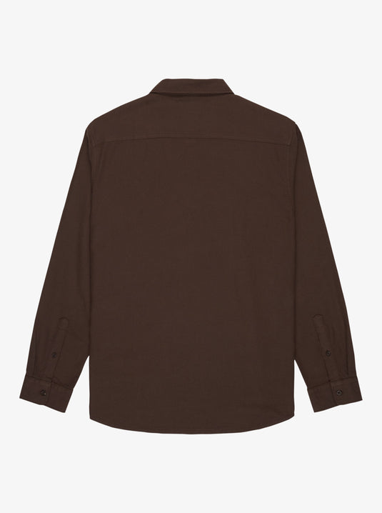 Quiksilver Men's Motherfly Solid Long Sleeve Shirt Chocolate Brown EQYWT04651-CSD0