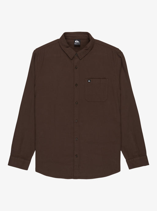 Quiksilver Men's Motherfly Solid Long Sleeve Shirt Chocolate Brown EQYWT04651-CSD0