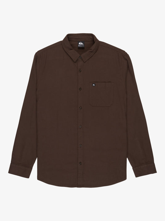 Quiksilver Men's Motherfly Solid Long Sleeve Shirt Chocolate Brown EQYWT04651-CSD0