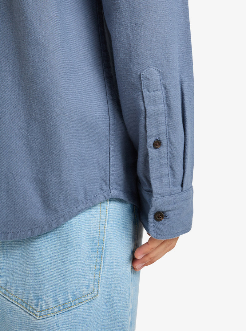 Load image into Gallery viewer, Quiksilver Men&#39;s Motherfly Solid Long Sleeve Shirt China Blue EQYWT04651-BND0

