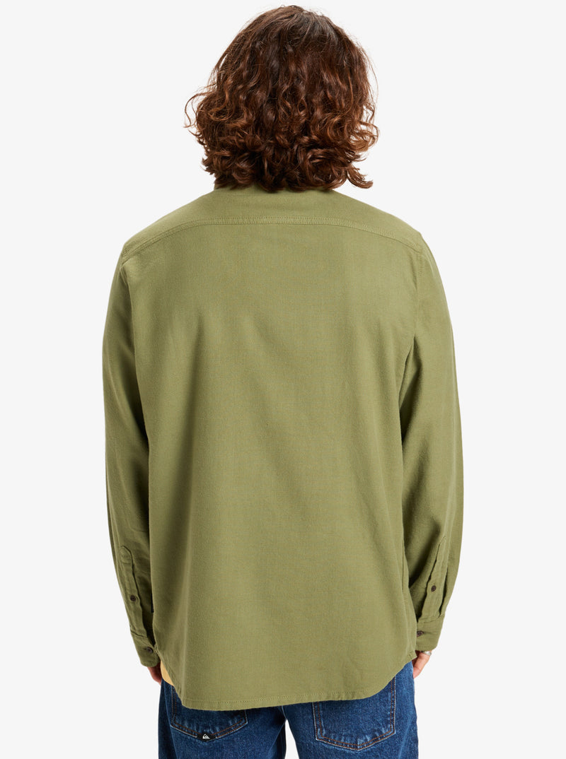 Load image into Gallery viewer, Quiksilver Men&#39;s Motherfly Solid Long Sleeve Shirt Loden Green EQYWT04651-GNG0
