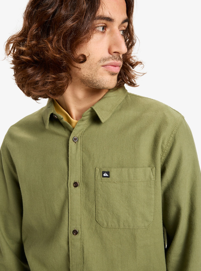 Load image into Gallery viewer, Quiksilver Men&#39;s Motherfly Solid Long Sleeve Shirt Loden Green EQYWT04651-GNG0

