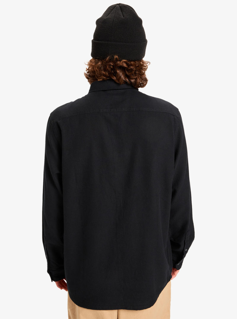 Load image into Gallery viewer, Quiksilver Men&#39;s Motherfly Solid Long Sleeve Shirt Black EQYWT04651-KVJ0
