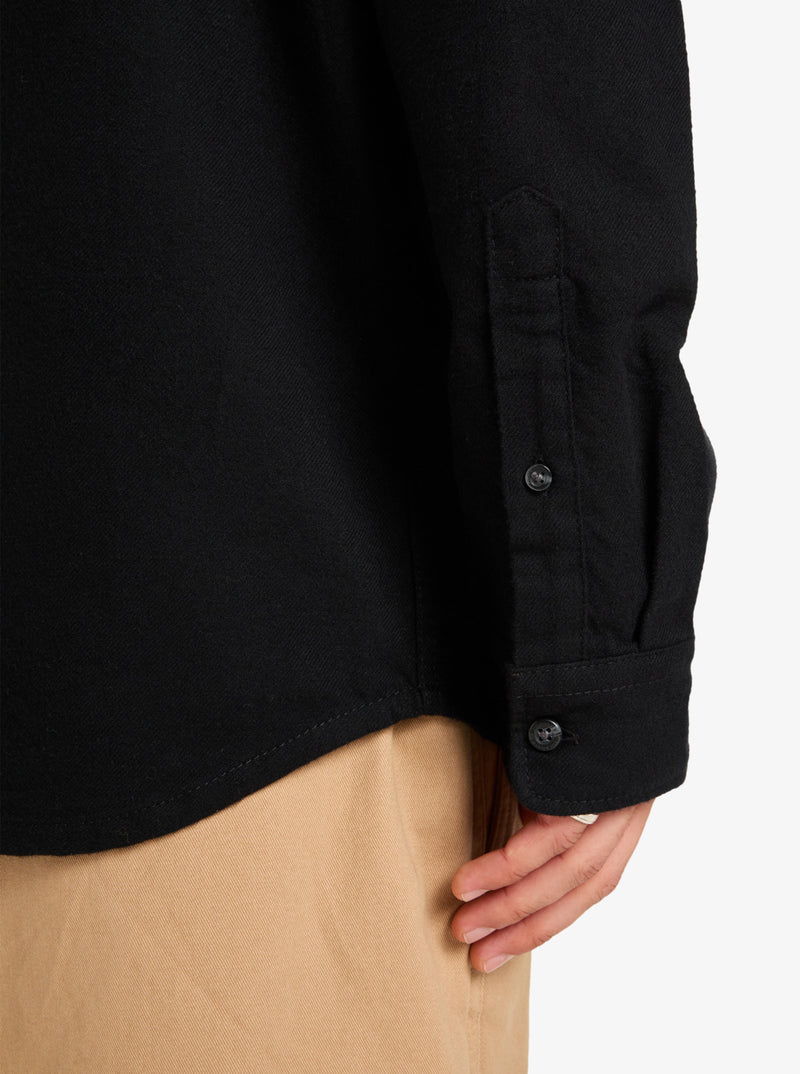 Load image into Gallery viewer, Quiksilver Men&#39;s Motherfly Solid Long Sleeve Shirt Black EQYWT04651-KVJ0
