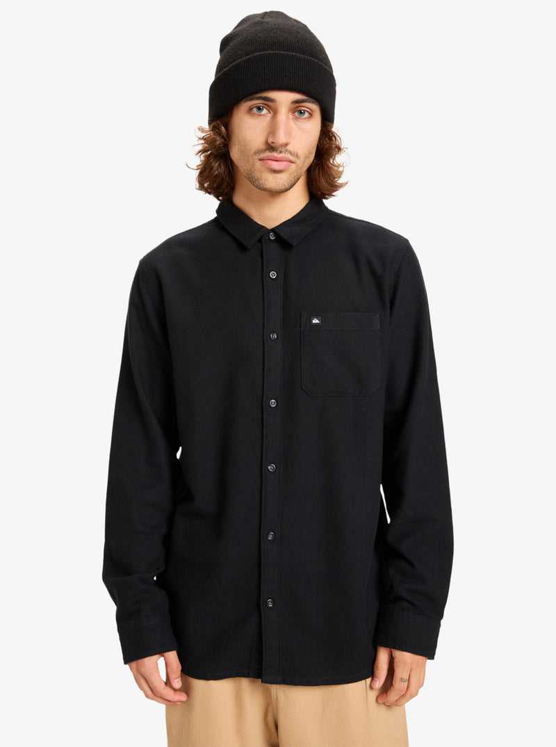 Load image into Gallery viewer, Quiksilver Men&#39;s Motherfly Solid Long Sleeve Shirt Black EQYWT04651-KVJ0
