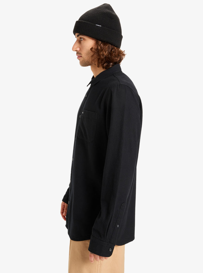 Load image into Gallery viewer, Quiksilver Men&#39;s Motherfly Solid Long Sleeve Shirt Black EQYWT04651-KVJ0
