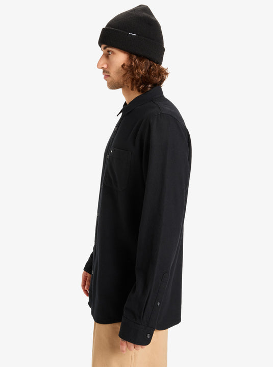 Quiksilver Men's Motherfly Solid Long Sleeve Shirt Black EQYWT04651-KVJ0