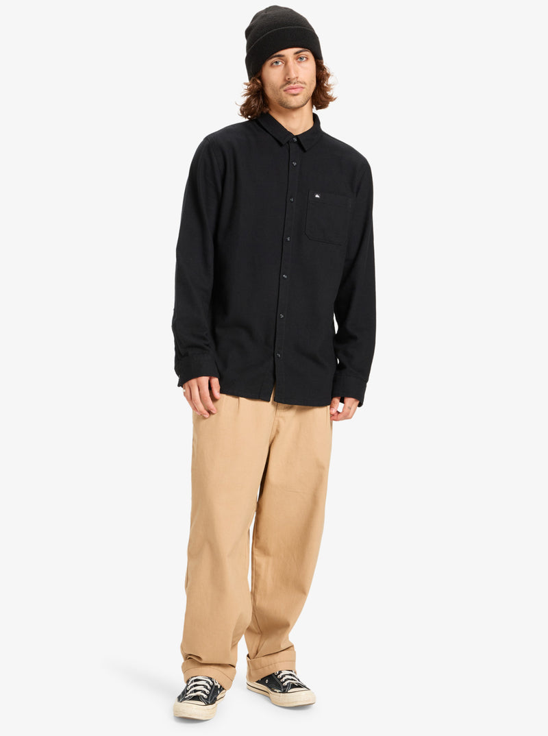 Load image into Gallery viewer, Quiksilver Men&#39;s Motherfly Solid Long Sleeve Shirt Black EQYWT04651-KVJ0
