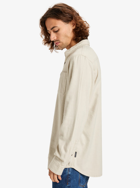 Quiksilver Men's Motherfly Solid Long Sleeve Shirt Moonstruck EQYWT04651-SFQ0