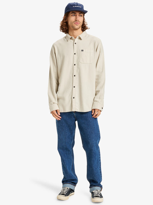 Quiksilver Men's Motherfly Solid Long Sleeve Shirt Moonstruck EQYWT04651-SFQ0