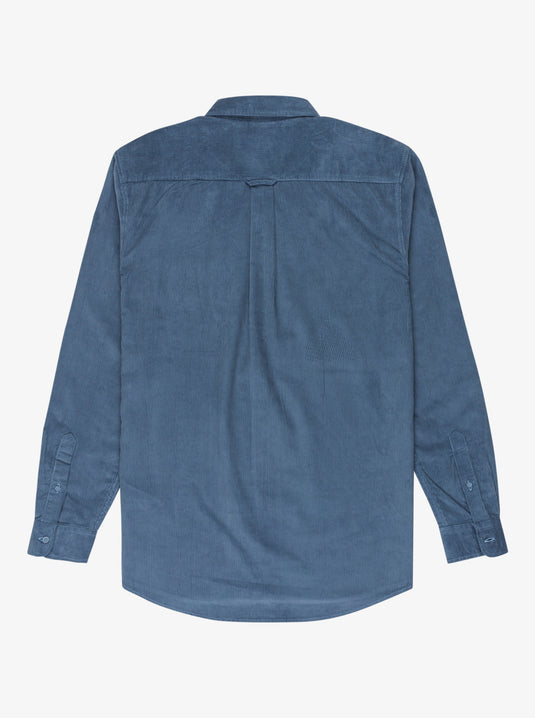 Quiksilver Mens' Smoke Trail Cord Long Sleeve Shirt China Blue EQYWT04652-BND0