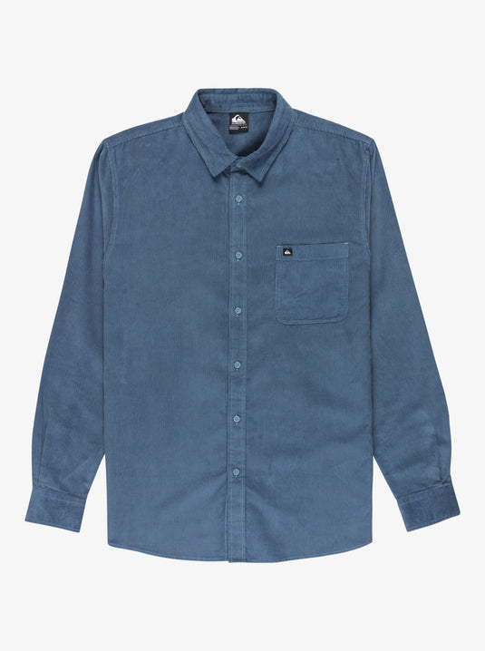 Quiksilver Mens' Smoke Trail Cord Long Sleeve Shirt China Blue EQYWT04652-BND0
