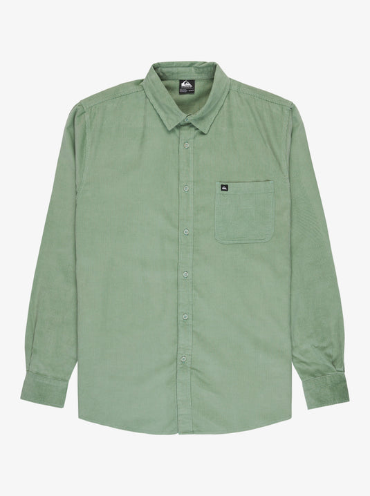 Quiksilver Men's Smoke Trail Cord Long Sleeve Shirt Granite Green EQYWT04652-GGV0