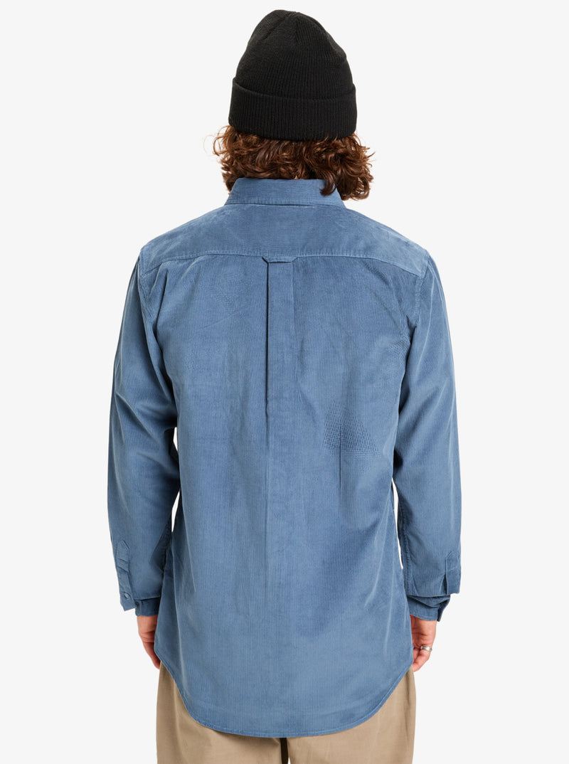 Load image into Gallery viewer, Quiksilver Mens&#39; Smoke Trail Cord Long Sleeve Shirt China Blue EQYWT04652-BND0
