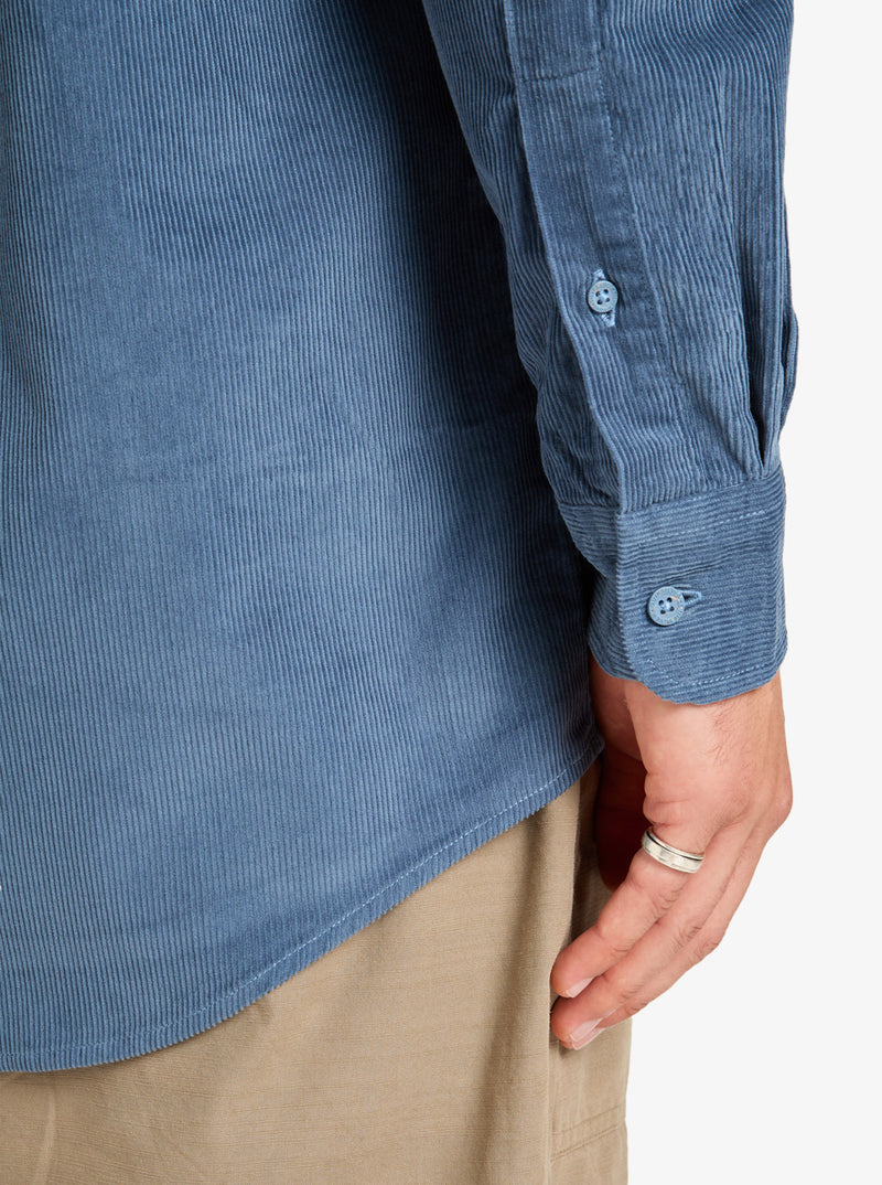 Load image into Gallery viewer, Quiksilver Mens&#39; Smoke Trail Cord Long Sleeve Shirt China Blue EQYWT04652-BND0
