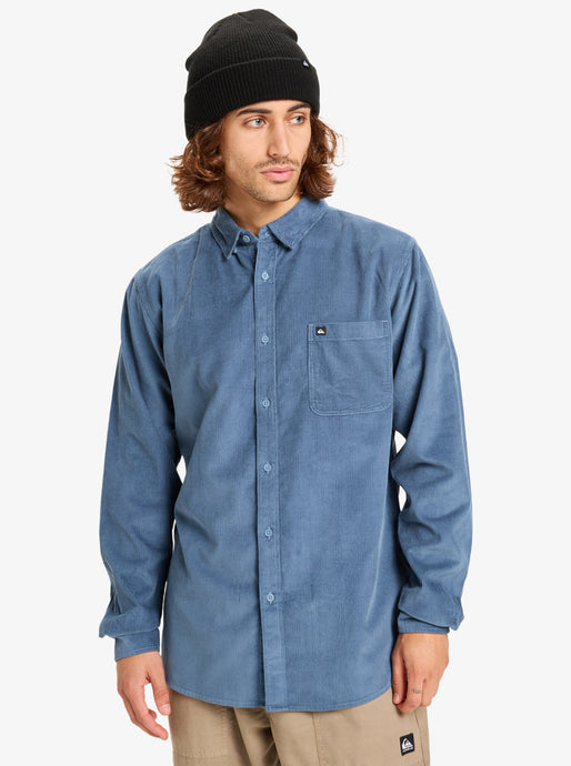 Quiksilver Mens' Smoke Trail Cord Long Sleeve Shirt China Blue EQYWT04652-BND0