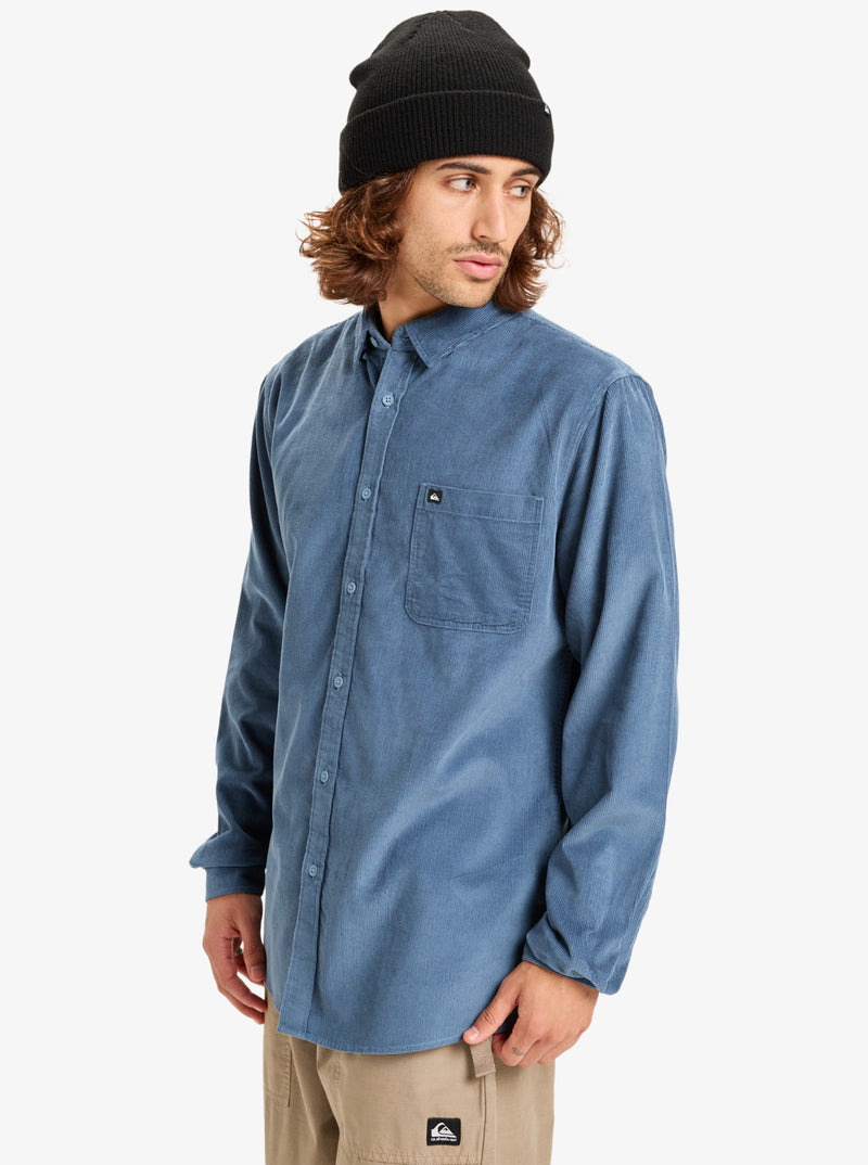 Load image into Gallery viewer, Quiksilver Mens&#39; Smoke Trail Cord Long Sleeve Shirt China Blue EQYWT04652-BND0
