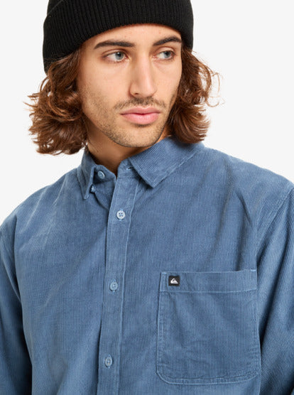 Load image into Gallery viewer, Quiksilver Mens&#39; Smoke Trail Cord Long Sleeve Shirt China Blue EQYWT04652-BND0
