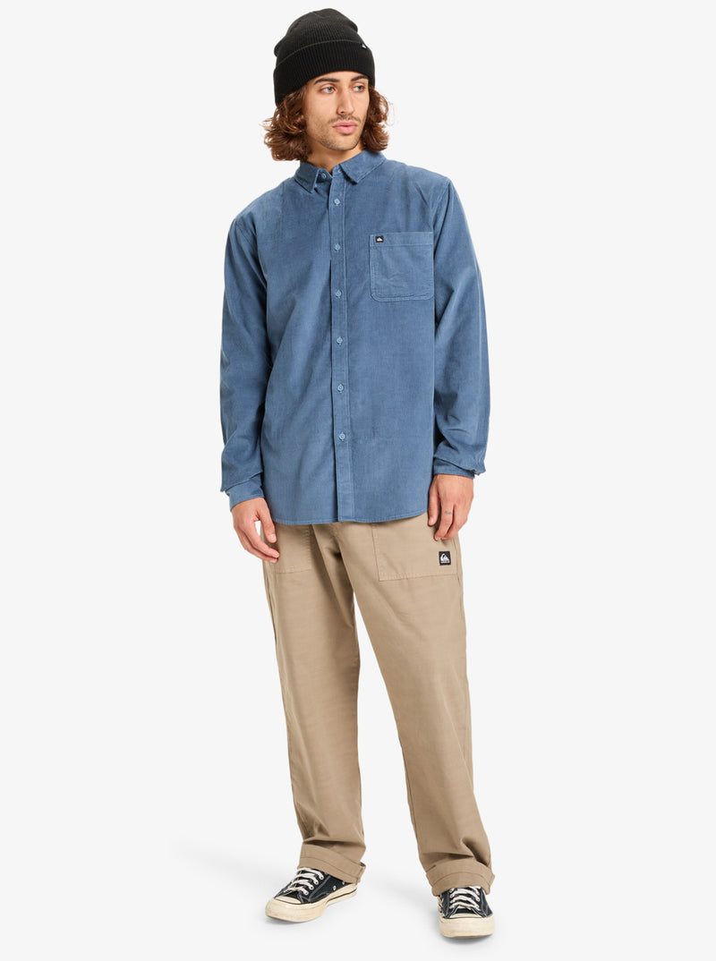 Load image into Gallery viewer, Quiksilver Mens&#39; Smoke Trail Cord Long Sleeve Shirt China Blue EQYWT04652-BND0
