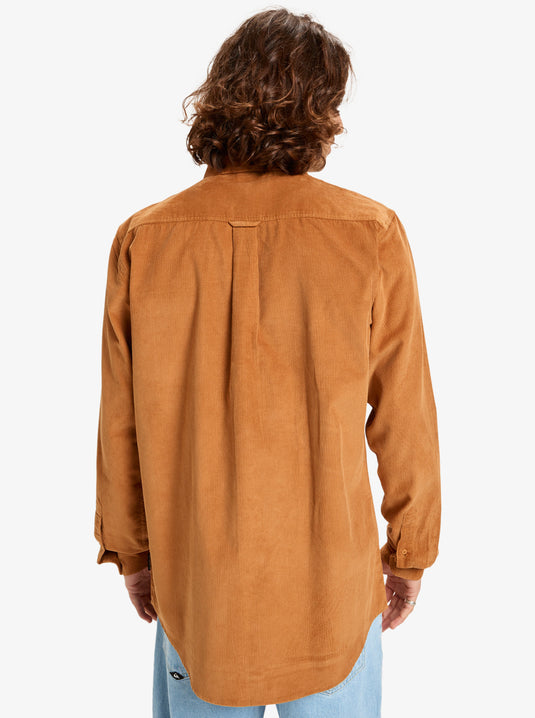 Quiksilver Mens' Smoke Trail Cord Long Sleeve Shirt Almond EQYWT04652-DMD0