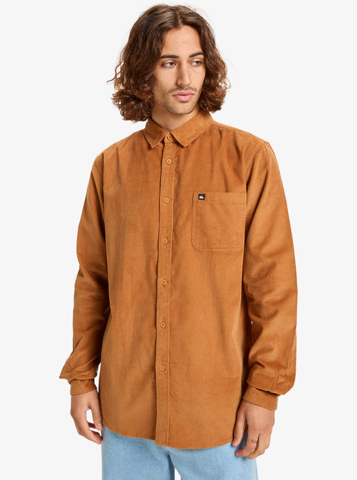 Quiksilver Mens' Smoke Trail Cord Long Sleeve Shirt Almond EQYWT04652-DMD0