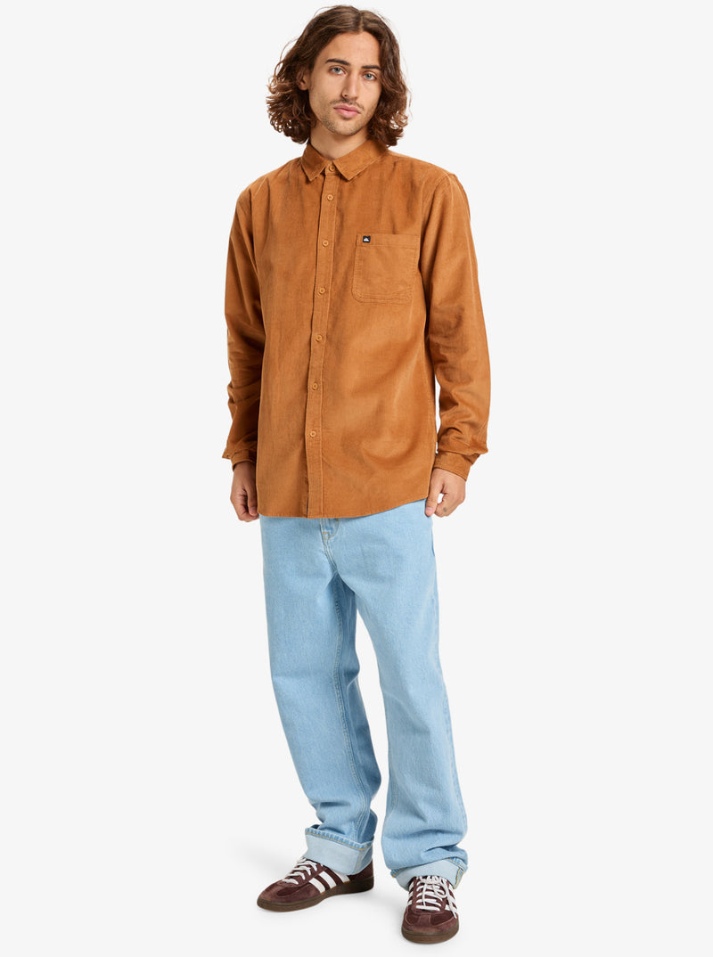 Load image into Gallery viewer, Quiksilver Mens&#39; Smoke Trail Cord Long Sleeve Shirt Almond EQYWT04652-DMD0
