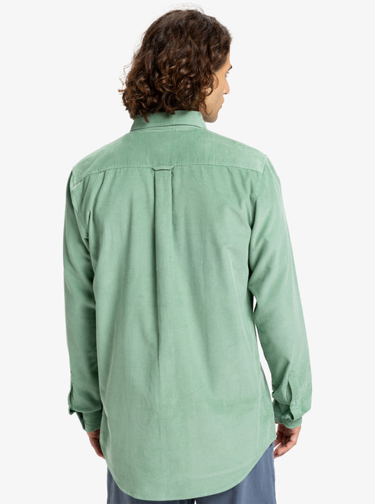 Quiksilver Men's Smoke Trail Cord Long Sleeve Shirt Granite Green EQYWT04652-GGV0