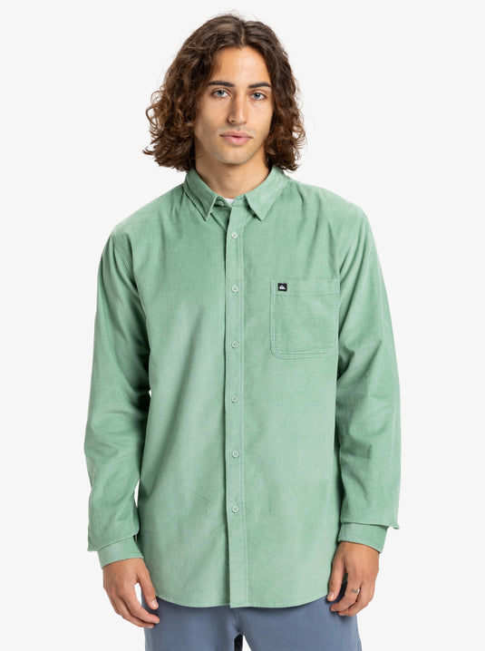 Quiksilver Men's Smoke Trail Cord Long Sleeve Shirt Granite Green EQYWT04652-GGV0