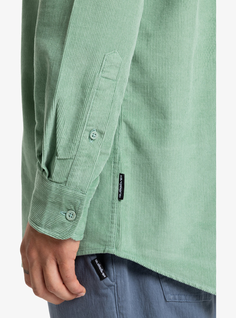Load image into Gallery viewer, Quiksilver Men's Smoke Trail Cord Long Sleeve Shirt Granite Green EQYWT04652-GGV0
