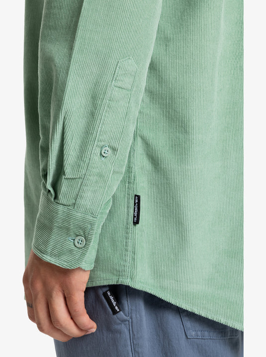 Quiksilver Men's Smoke Trail Cord Long Sleeve Shirt Granite Green EQYWT04652-GGV0