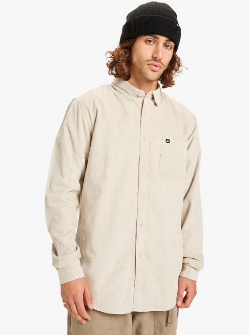 Quiksilver Mens' Smoke Trail Cord Long Sleeve Shirt Moonstruck EQYWT04652-SFQ0