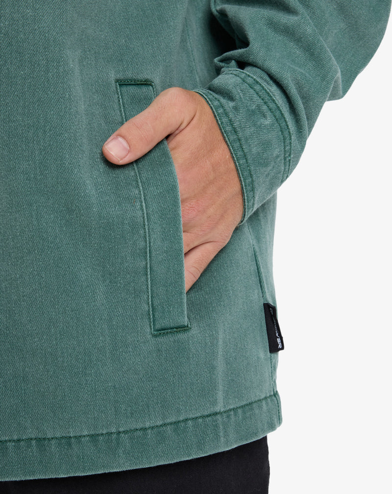 Load image into Gallery viewer, Quiksilver Men&#39;s Mohab Washed Twill Long Sleeve Shirt Trekking Green EQYWT04654_TKR
