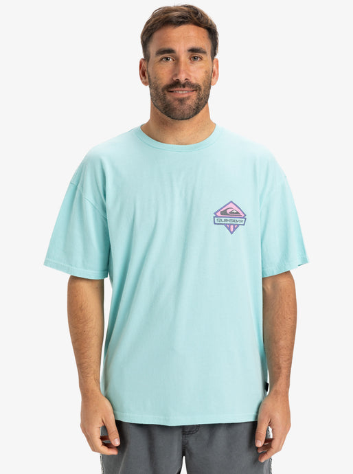 Quiksilver Men's Crystal Jet Short Sleeves T-Shirt Aqua Sky EQYZT08023-BGH0