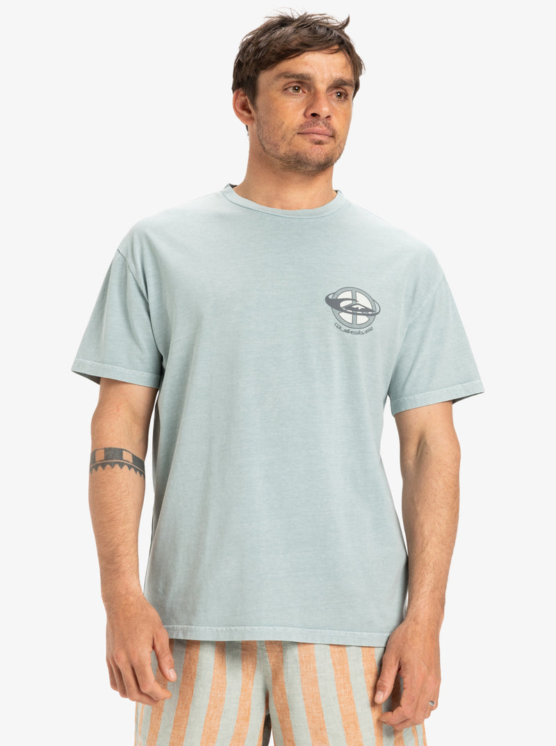 Load image into Gallery viewer, Quiksilver Men&#39;s Nd Wake Up World Short Sleeves T-Shirt Chinois Green EQYZT08026-GKB0
