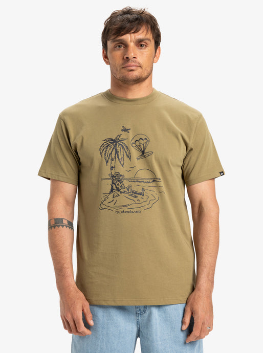 Quiksilver Men's Ev Tuned Out T-Shirt Aloe EQYZT08044-TMZ0