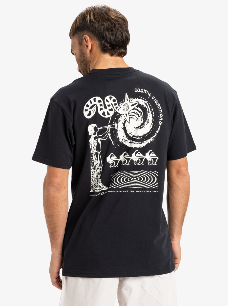 Load image into Gallery viewer, Quiksilver Men&#39;s Ev Cosmic Vibration Short Sleeves T-Shirt Black EQYZT08053-KVJ0
