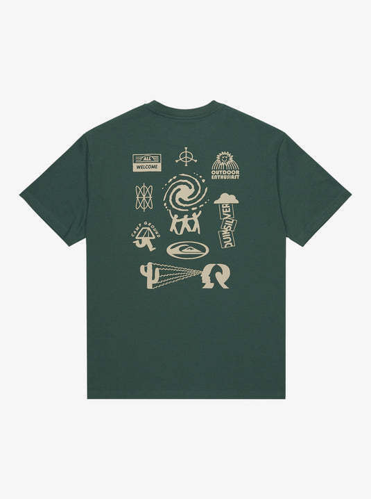 Quiksilver Men's Pto Welcome All Short Sleeve T-Shirt Trekking Green EQYZT08199_TKR