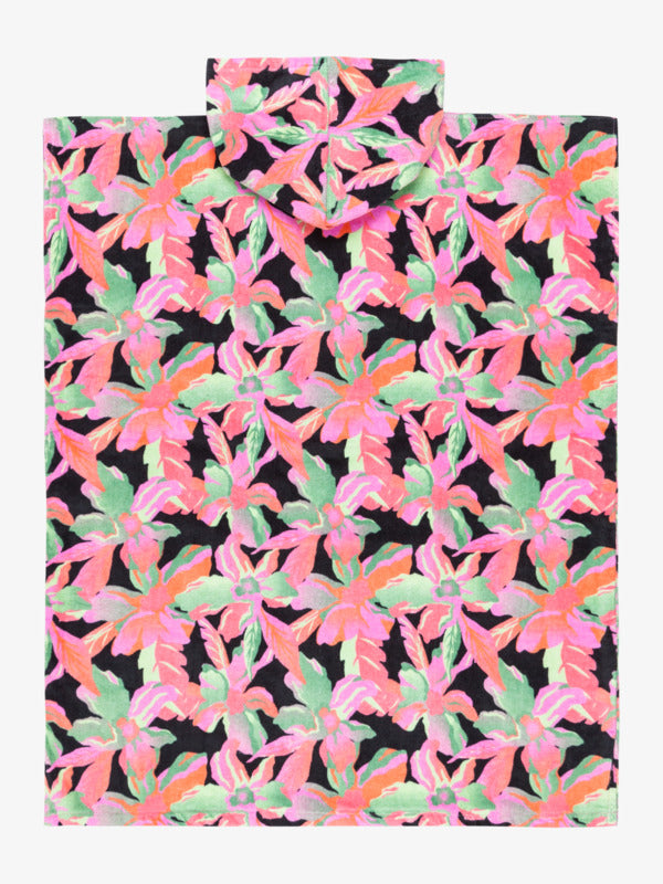 Load image into Gallery viewer, Roxy Kids&#39; Stay Magical Girls Poncho Towel 105x73cm Anthracite The Moves Floral ERGAA03208-KVJ6
